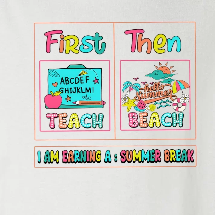 First Teach Then Beach I Am Earning A Summer Break Toddler Long Sleeve Shirt