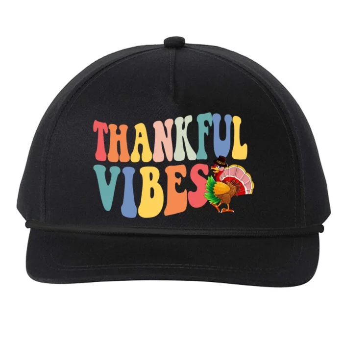 Feeling Thankful Thanksgiving Thankful Vibes Great Gift Snapback Five-Panel Rope Hat