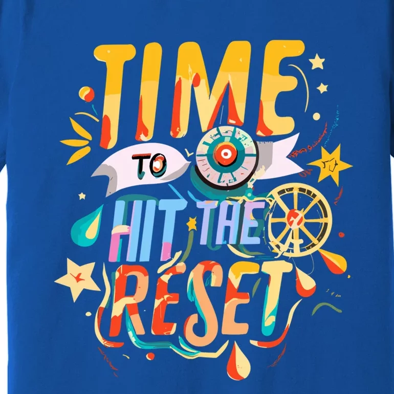 Festive Time To Hit The Reset New Year Holiday Party Season Gift Premium T-Shirt