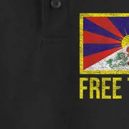 Free Tibet Tibetan Flag Emblem Restore The Dalai Lama Dry Zone Grid Performance Polo