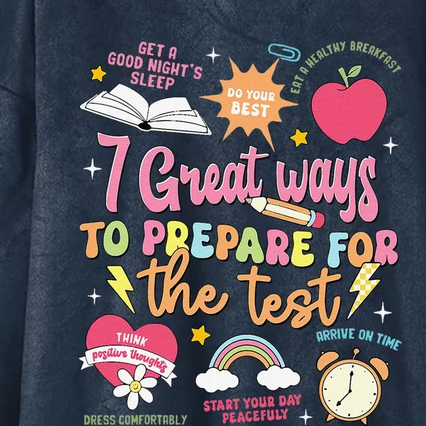 Funny Teacher Test Day Motivational Teacher Starr Testing Hooded Wearable Blanket