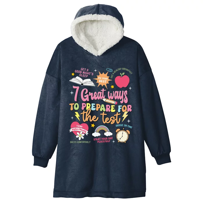 Funny Teacher Test Day Motivational Teacher Starr Testing Hooded Wearable Blanket