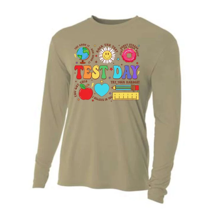 Funny Teacher Test Day Motivational Teacher Starr Testing Cooling Performance Long Sleeve Crew