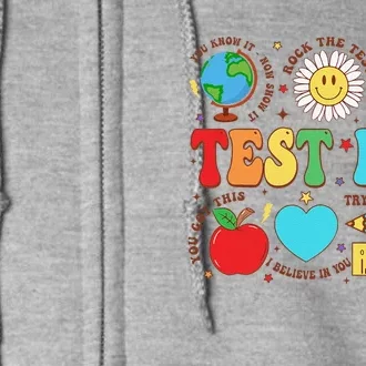 Funny Teacher Test Day Motivational Teacher Starr Testing Full Zip Hoodie