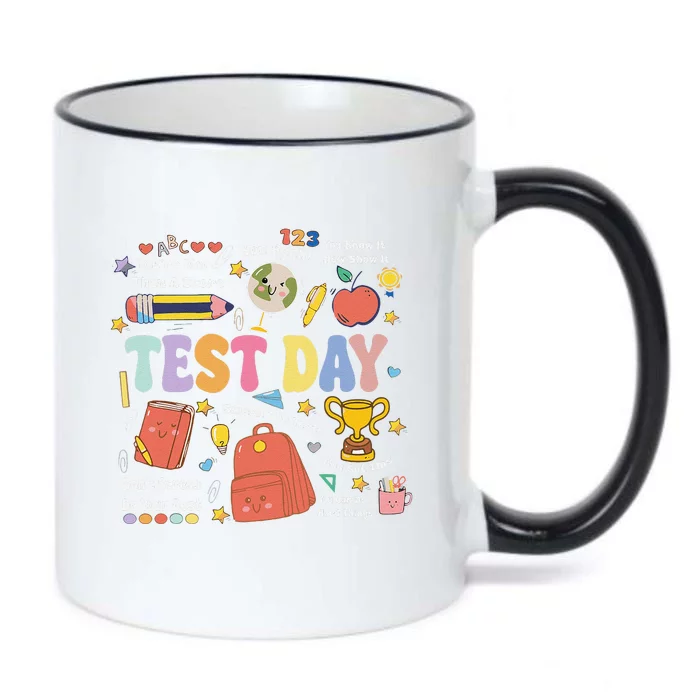 Funny Teacher Test Day Motivational Teacher Starr Testing Black Color Changing Mug