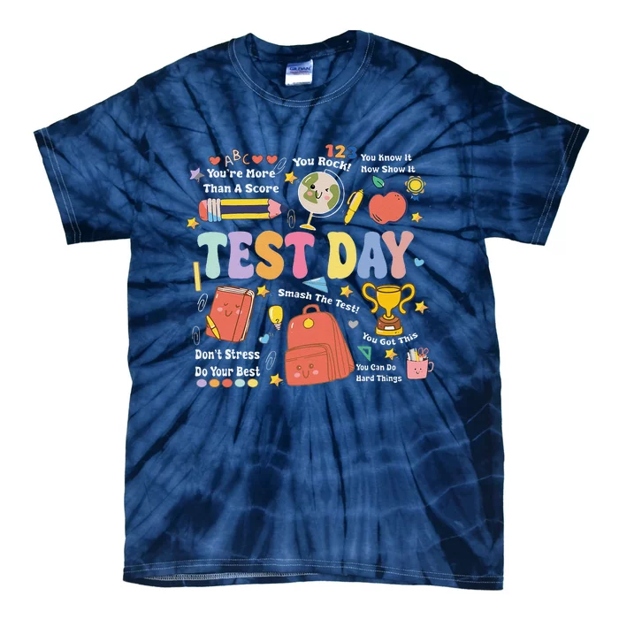 Funny Teacher Test Day Motivational Teacher Starr Testing Tie-Dye T-Shirt