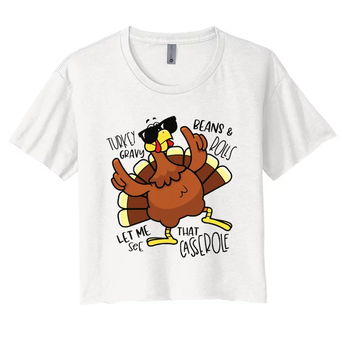 Funny Thanksgiving Turkey Women's Crop Top Tee