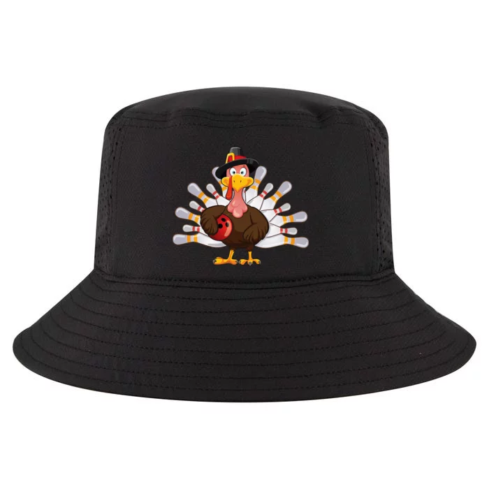 Funny Thanksgiving Turkey Bowling Pin Matching Team Cool Comfort Performance Bucket Hat