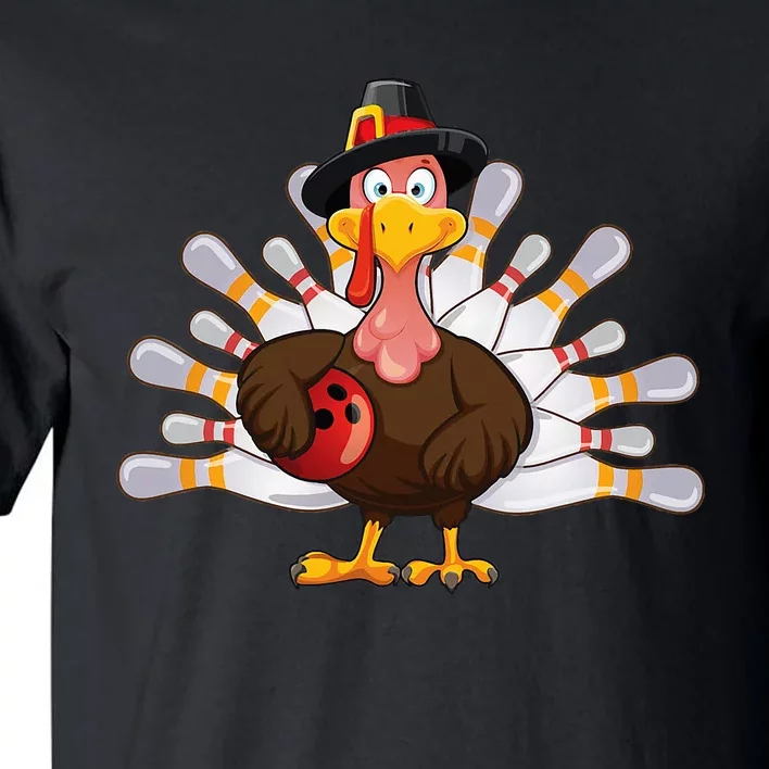 Funny Thanksgiving Turkey Bowling Pin Matching Team Tall T-Shirt