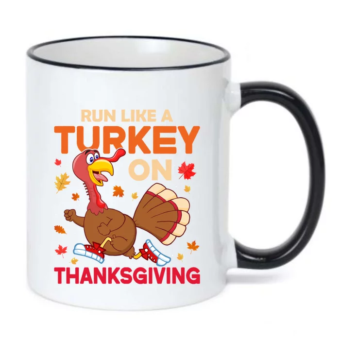 Funny Turkey Trot Runner Run Like A Turkey On Thanksgiving Great Gift Black Color Changing Mug