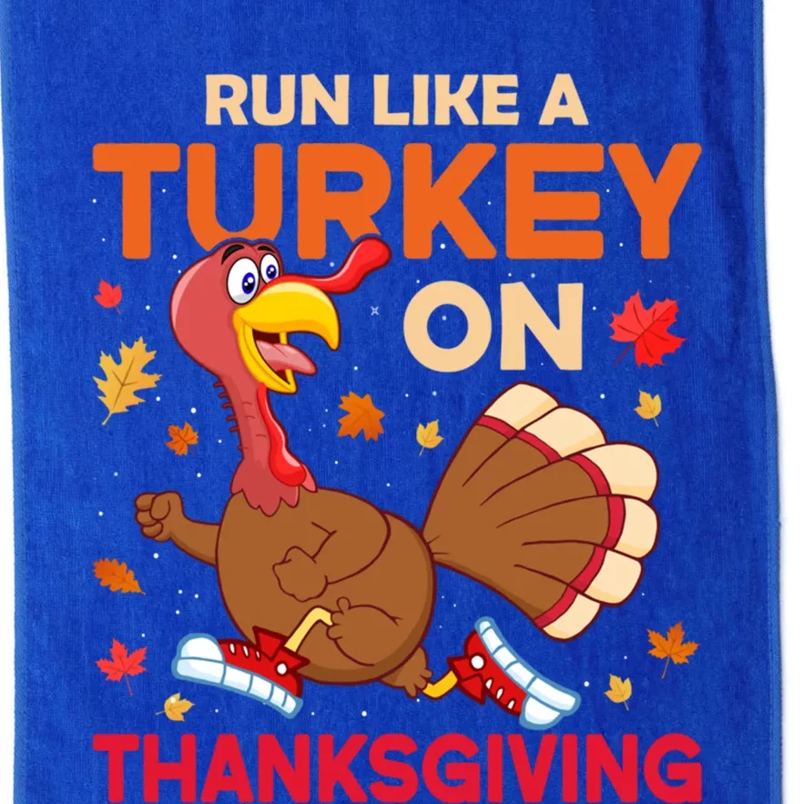 Funny Turkey Trot Runner Run Like A Turkey On Thanksgiving Great Gift Platinum Collection Golf Towel