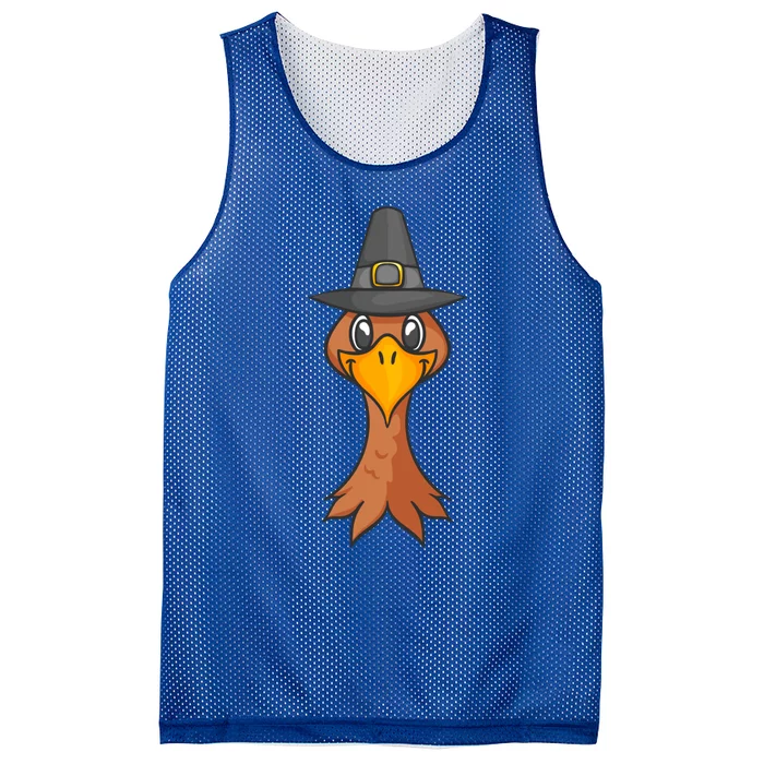 Funny Thanksgiving Turkey Face Cute Gift Mesh Reversible Basketball Jersey Tank