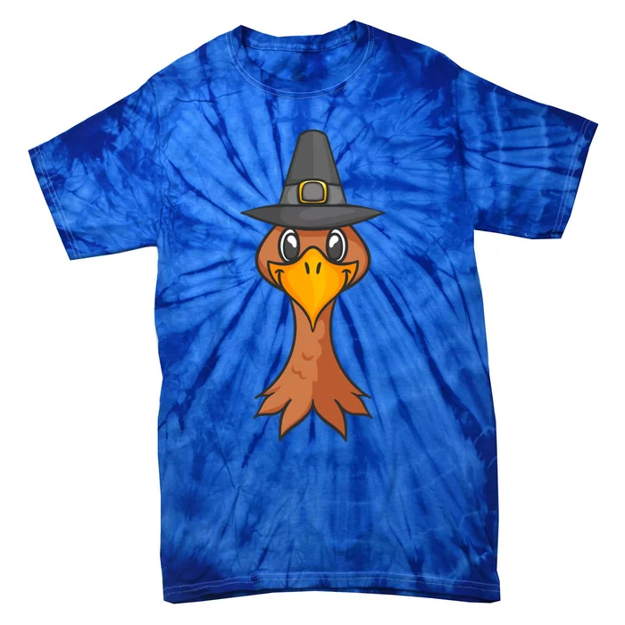 Funny Thanksgiving Turkey Face Cute Gift Tie-Dye T-Shirt