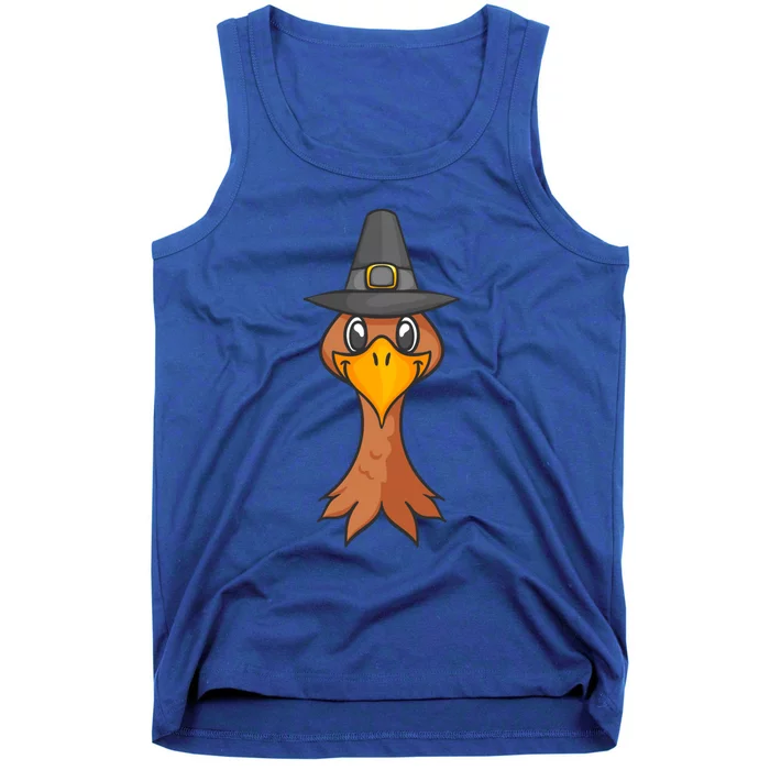 Funny Thanksgiving Turkey Face Cute Gift Tank Top