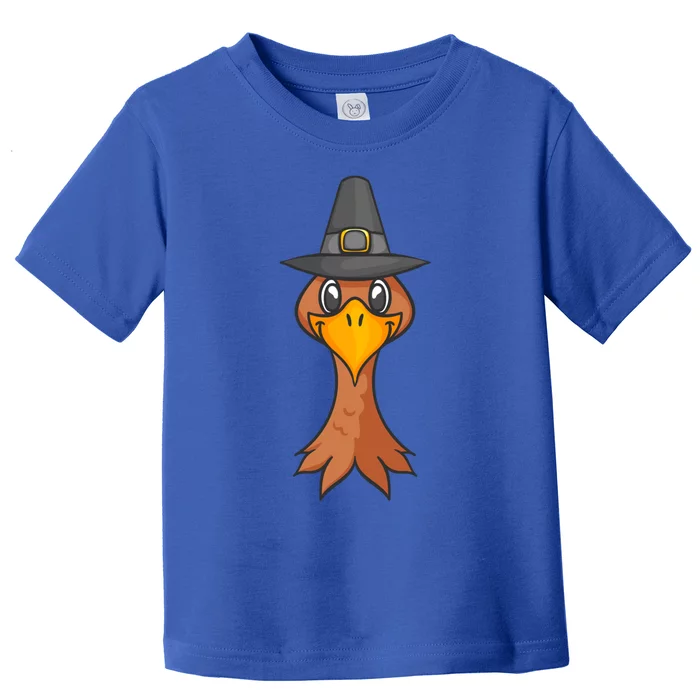 Funny Thanksgiving Turkey Face Cute Gift Toddler T-Shirt