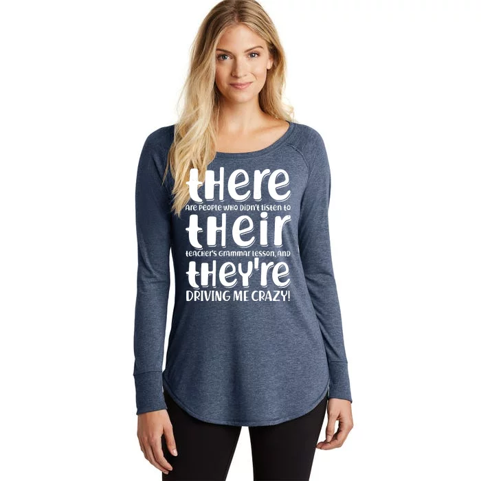 Funny There Their Theyre Grammar Lesson Women's Perfect Tri Tunic Long Sleeve Shirt