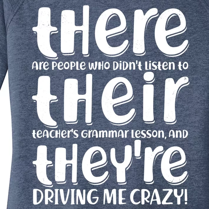 Funny There Their Theyre Grammar Lesson Women's Perfect Tri Tunic Long Sleeve Shirt