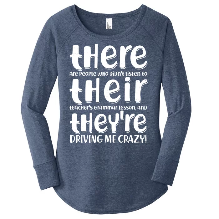 Funny There Their Theyre Grammar Lesson Women's Perfect Tri Tunic Long Sleeve Shirt