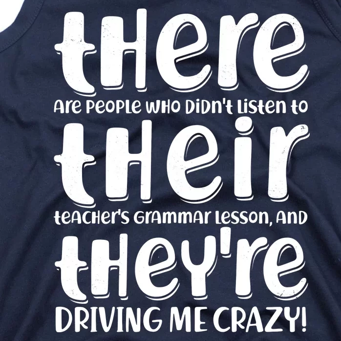 Funny There Their Theyre Grammar Lesson Tank Top