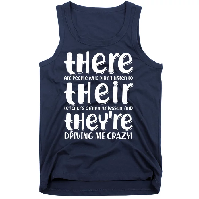 Funny There Their Theyre Grammar Lesson Tank Top