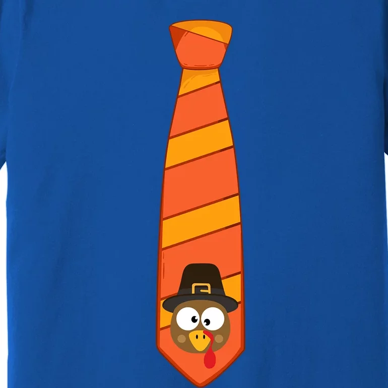 Funny Thanksgiving Tie With Turkey For Family Dinner Gift Premium T-Shirt