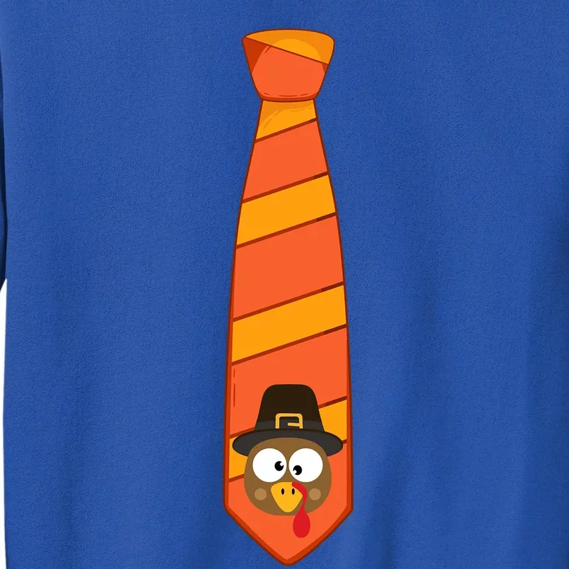 Funny Thanksgiving Tie With Turkey For Family Dinner Gift Tall Sweatshirt