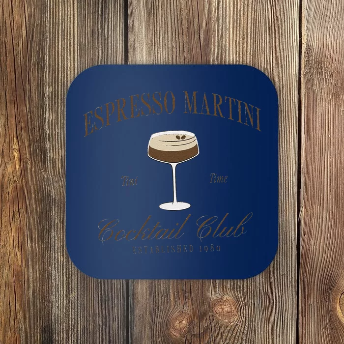 Funny Tini Time Espresso Martini Retro Cocktail And Social Club Coaster