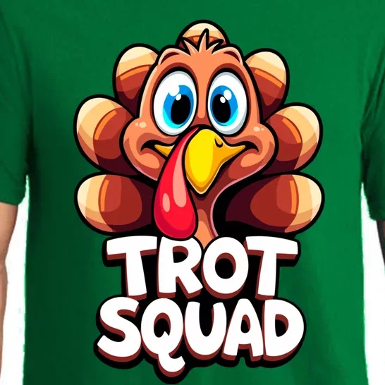 Funny Turkey Trot Squad Thanksgiving Day Harvest Festival Gift Pajama Set