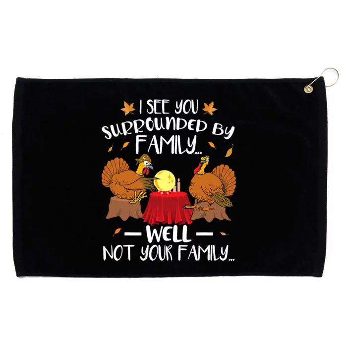 Funny Turkey Thanksgiving Grommeted Golf Towel