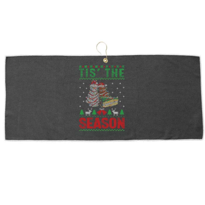 Funny Tis The Season Christmas Tree Cakes Debbie Large Microfiber Waffle Golf Towel