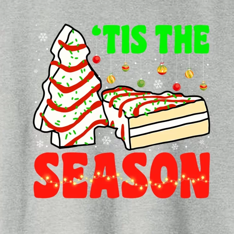 Funny 'Tis The Season Xmas Snack Tree Holiday Christmas Cake Gift Women's Crop Top Tee