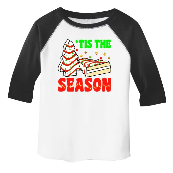 Funny 'Tis The Season Xmas Snack Tree Holiday Christmas Cake Gift Toddler Fine Jersey T-Shirt