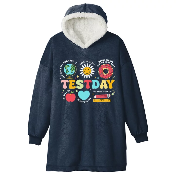 Funny Teacher Test Day Motivational Teacher Starr Test Day Hooded Wearable Blanket