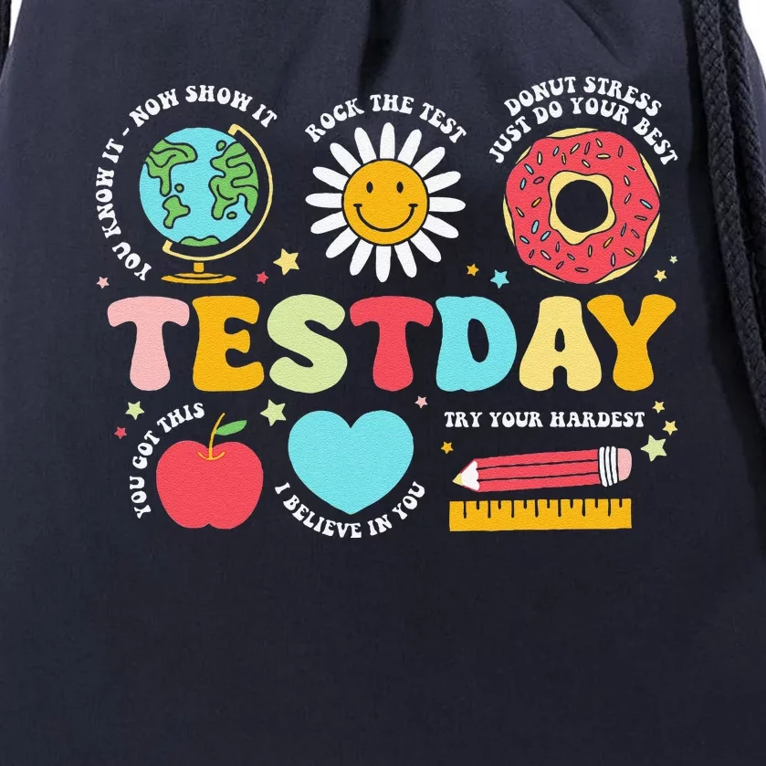 Funny Teacher Test Day Motivational Teacher Starr Test Day Drawstring Bag