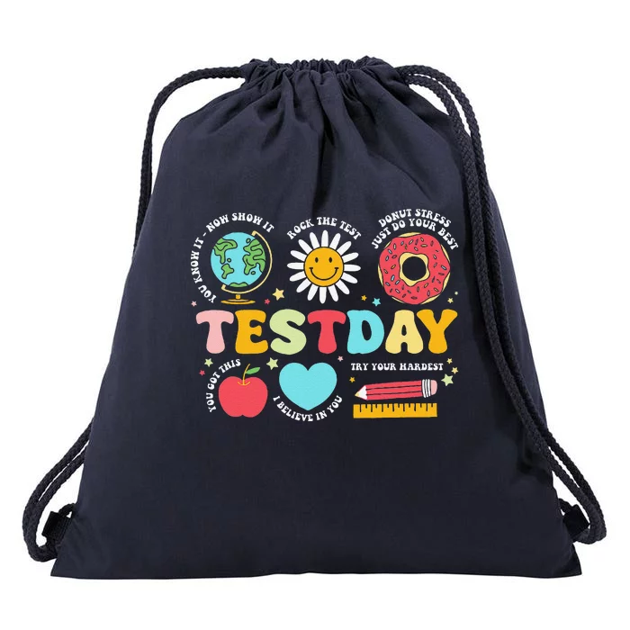 Funny Teacher Test Day Motivational Teacher Starr Test Day Drawstring Bag