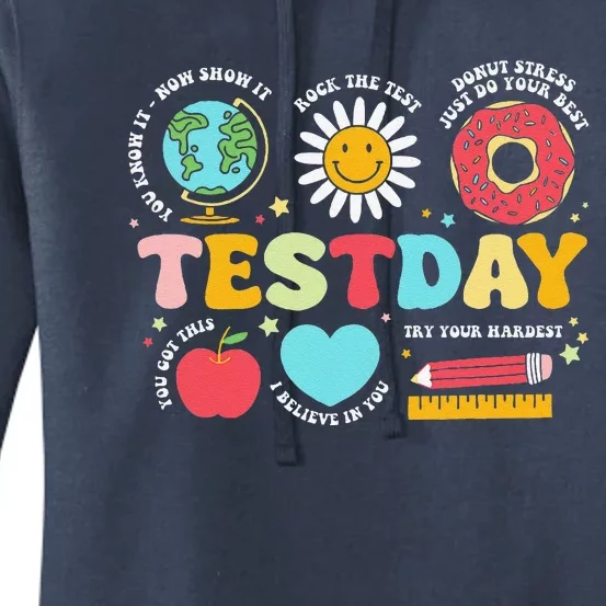 Funny Teacher Test Day Motivational Teacher Starr Test Day Women's Pullover Hoodie