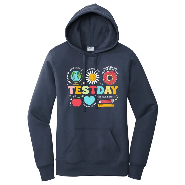 Funny Teacher Test Day Motivational Teacher Starr Test Day Women's Pullover Hoodie