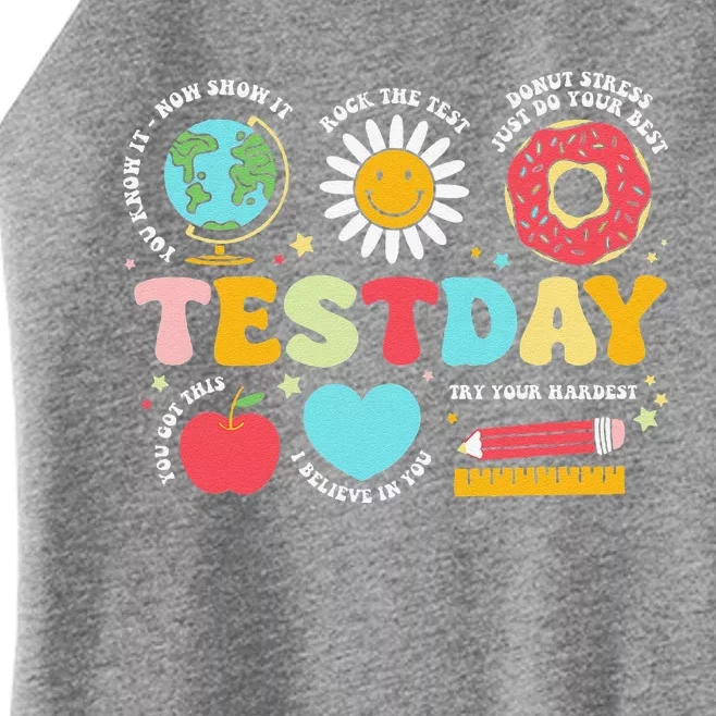 Funny Teacher Test Day Motivational Teacher Starr Test Day Women’s Perfect Tri Rocker Tank