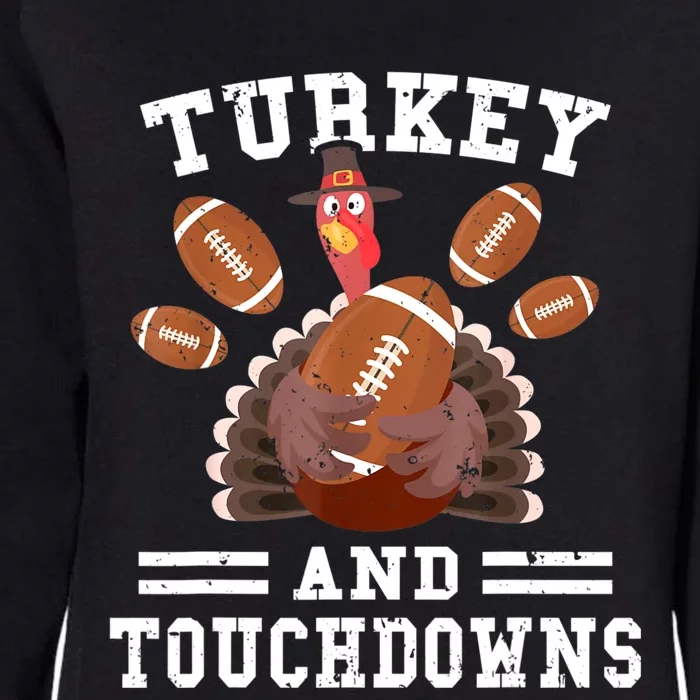 Funny Thanksgiving Turkey And Touchdowns Football Boys Womens California Wash Sweatshirt