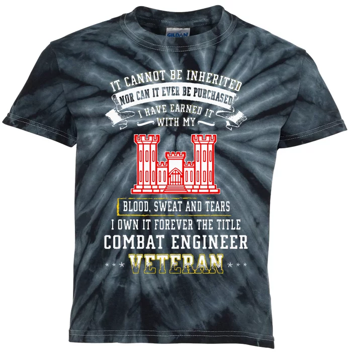 Forever The Title Combat Engineer Veteran Day Funny Xmas Kids Tie-Dye T-Shirt