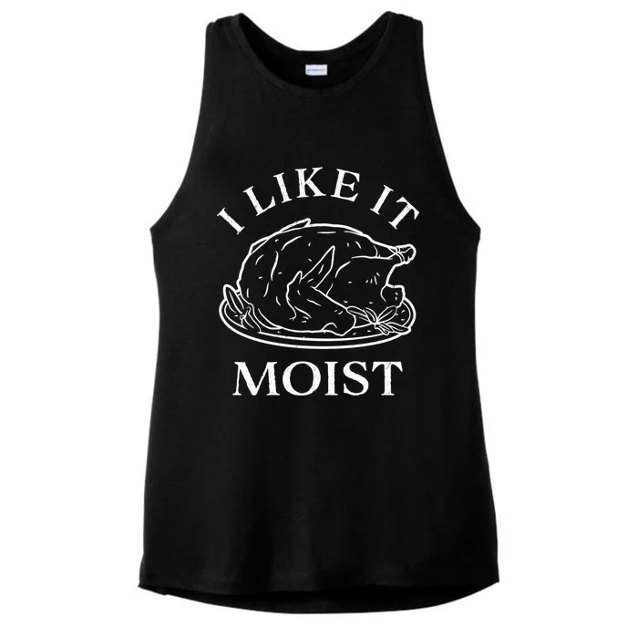 Funny Thanksgiving Turkey I Like It Moist Gift Ladies Tri-Blend Wicking Tank