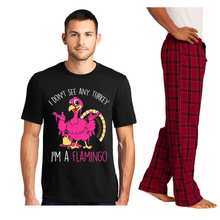 Funny Thanksgiving Turkey Pink Flamingo Pun Pajama Set