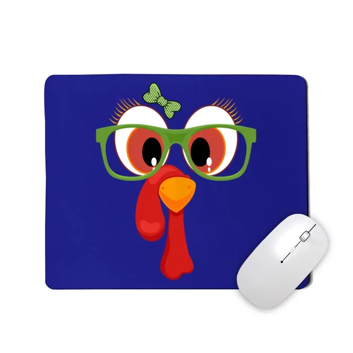 Funny Thanksgiving Turkey Face Sunglasses Brown Eyes Gift Mousepad