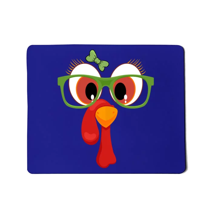 Funny Thanksgiving Turkey Face Sunglasses Brown Eyes Gift Mousepad