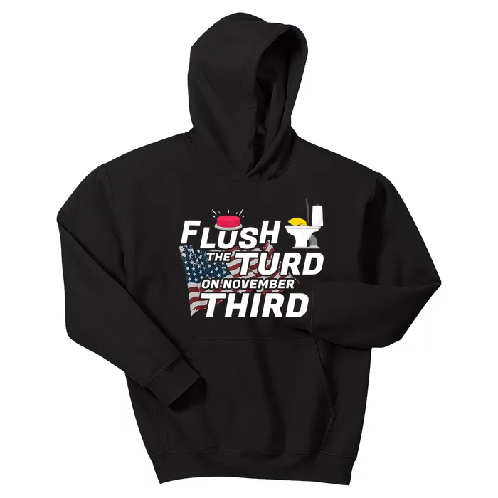 Flush The Turd On November Third Anti Trump Election Vote Kids Hoodie