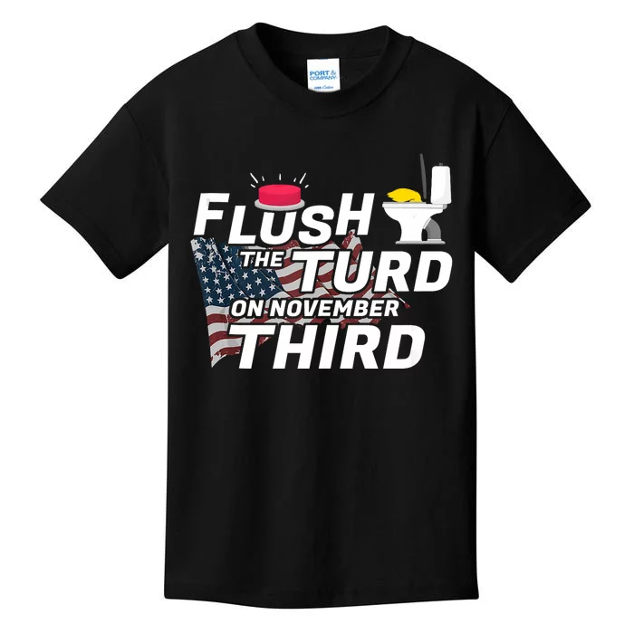 Flush The Turd On November Third Anti Trump Election Vote Kids T-Shirt