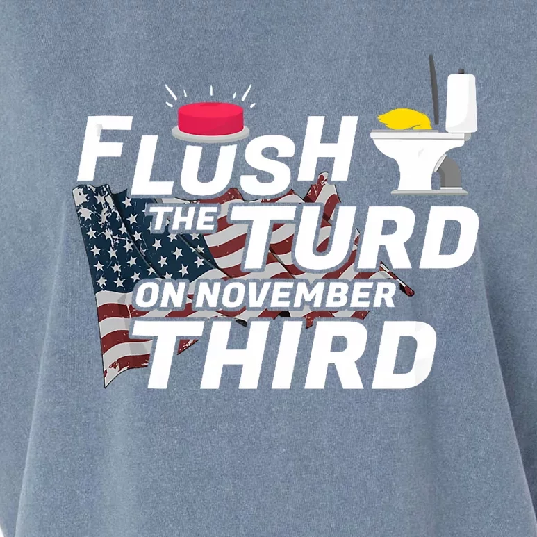 Flush The Turd On November Third Anti Trump Election Vote Garment-Dyed Women's Muscle Tee