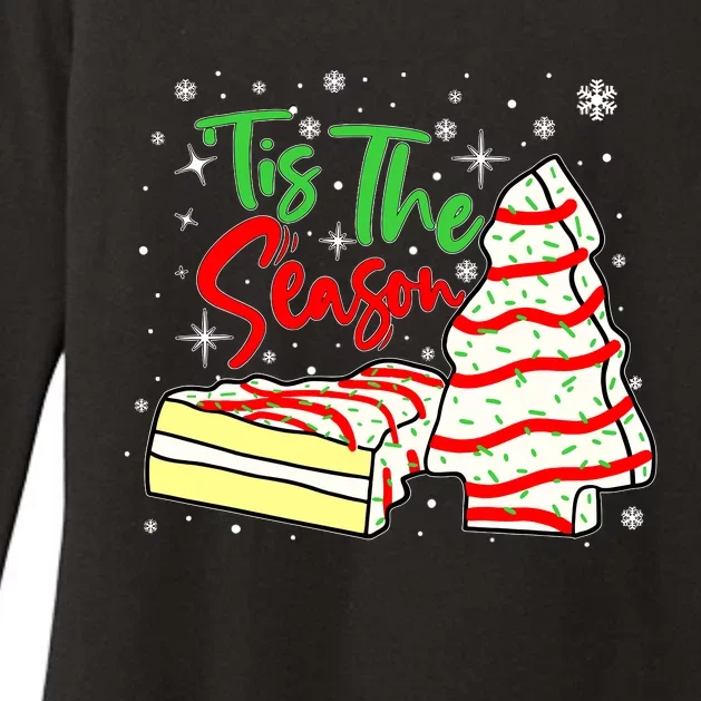 Funny Tis The Season Design Xmas Christmas Tree Cakes Debbie Womens CVC Long Sleeve Shirt