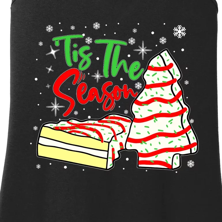 Funny Tis The Season Design Xmas Christmas Tree Cakes Debbie Ladies Essential Tank