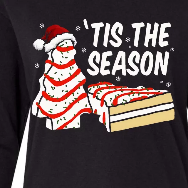 Funny Tis The Season Design Christmas Tree Cakes Debbie Womens Cotton Relaxed Long Sleeve T-Shirt